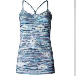 Lululemon Power Y Tank top shirt in Blurry Belle Multi / White size 8